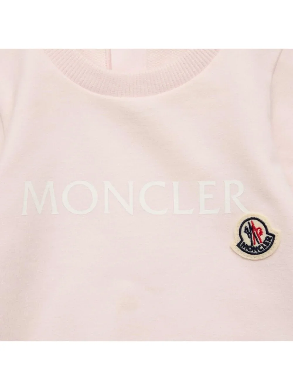 NEW Moncler - 3/6,‎ 9/12, 12/18 Mths Unisex Pink Logo Baby One Piece Romper